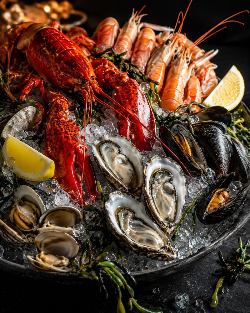 Marisco premium - lagosta, ostras, lagostins e amêijoas sobre gelo - Coolchoice Algarve